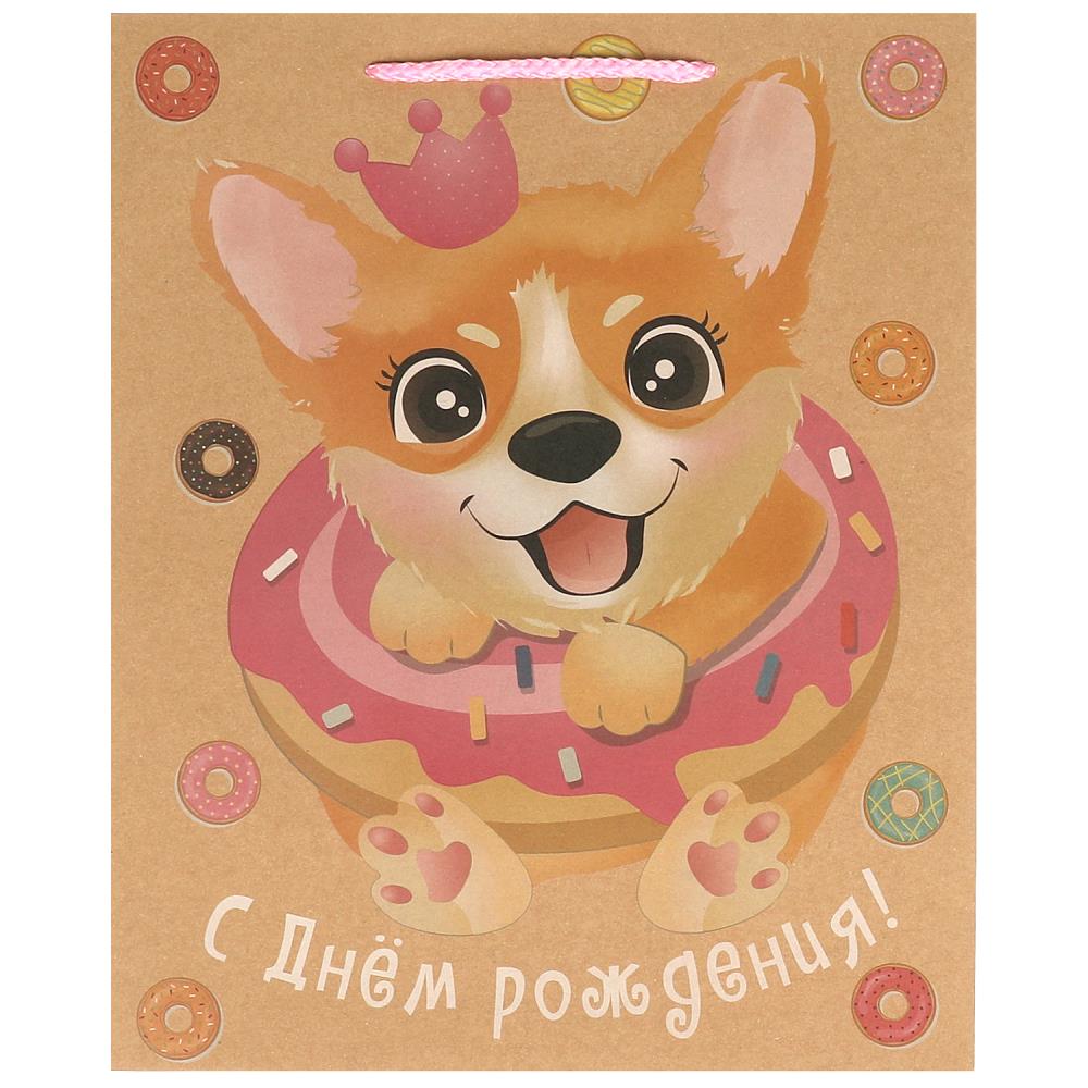 Пакет подарочный крафтовый, L, 26х32х10 см. Чудо праздник PL-109954-KK