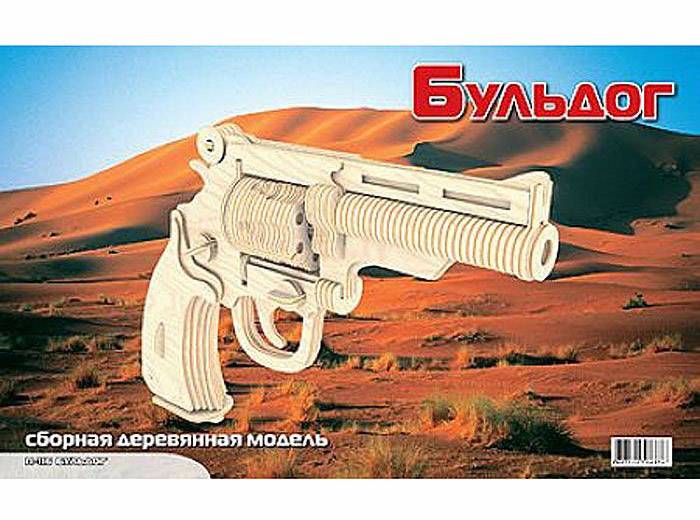 Пистолет Бульдог, сборная модель из дерева Wooden Toys P116