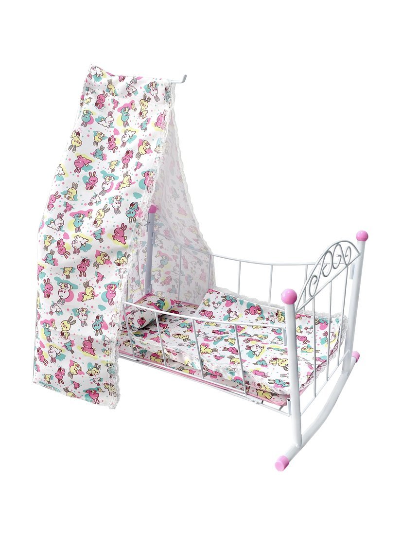 Кроватка для кукол Зайчики 44*26*33 см металл Yako Toys M1263-13F