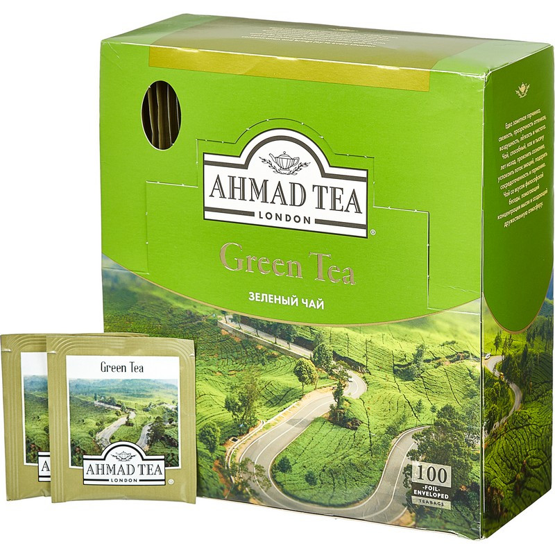 Чай Ahmad Green Tea зеленый 100пак/уп 478 Ahmad Tea 77355
