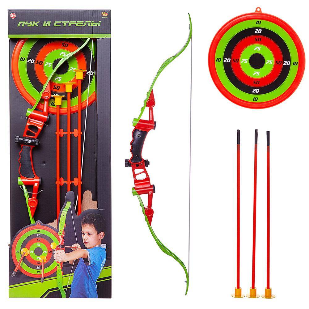Игровой набор Abtoys Лук со стрелами на присосках, 3 стрелы, лук и мишень S-00188