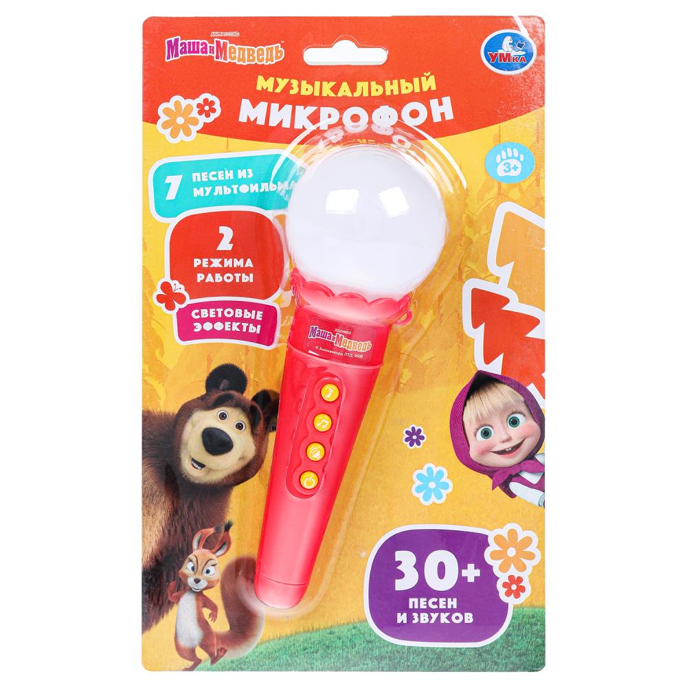 Музыкальный микрофон, 30+ песен и звуков Маша и Медведь УМка HT569-R16
