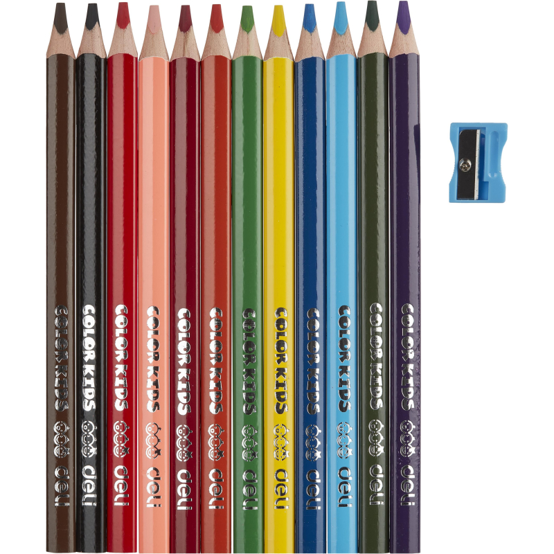 Карандаши цветные Deli EC00600 Color Kids трехгран. 12цв/наб. Jumbo 1791518