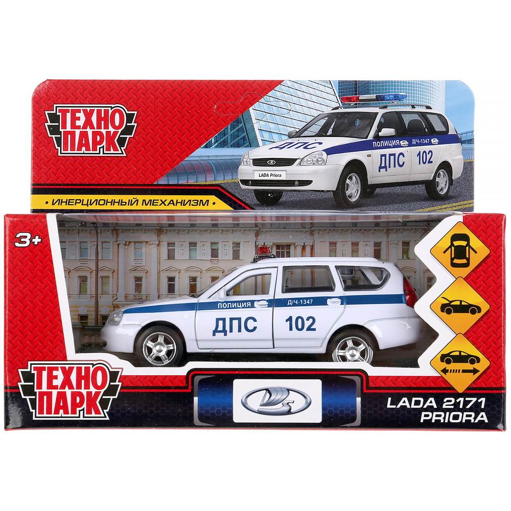 Машина Технопарк LADA PRIORA Полиция 12 см PRIORAWAG-12POL-WH