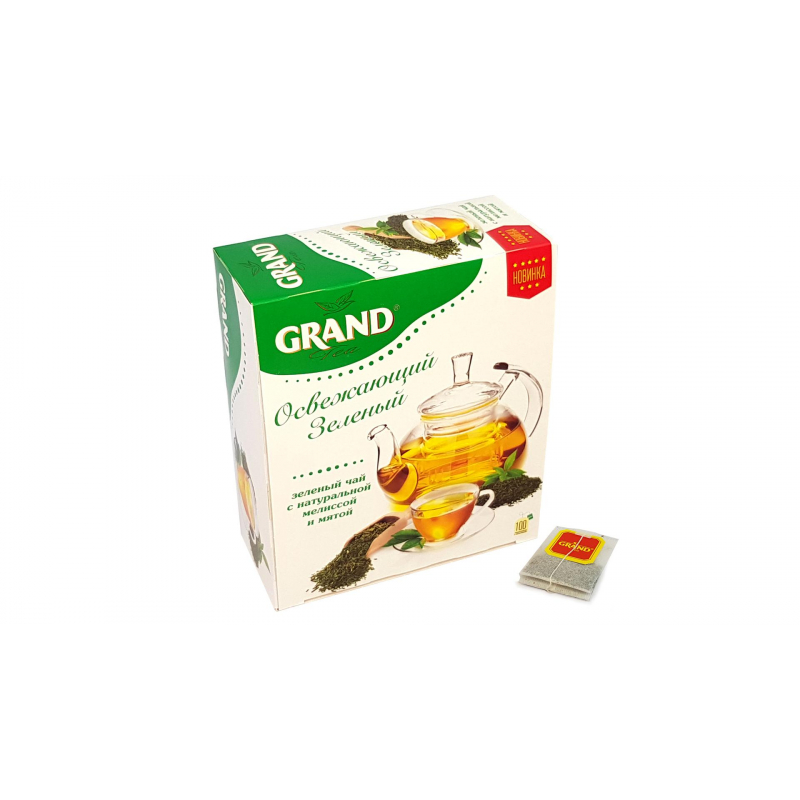 Чай Grand Освежающий зеленый, 100пак/уп 1418586