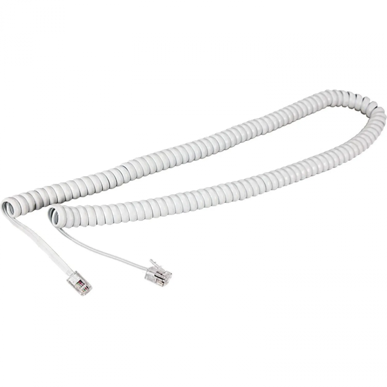 Шнур д/телефонной трубки REXANT, витой RJ-10 (4P-4C) 4м, белый 2275622 18-2041