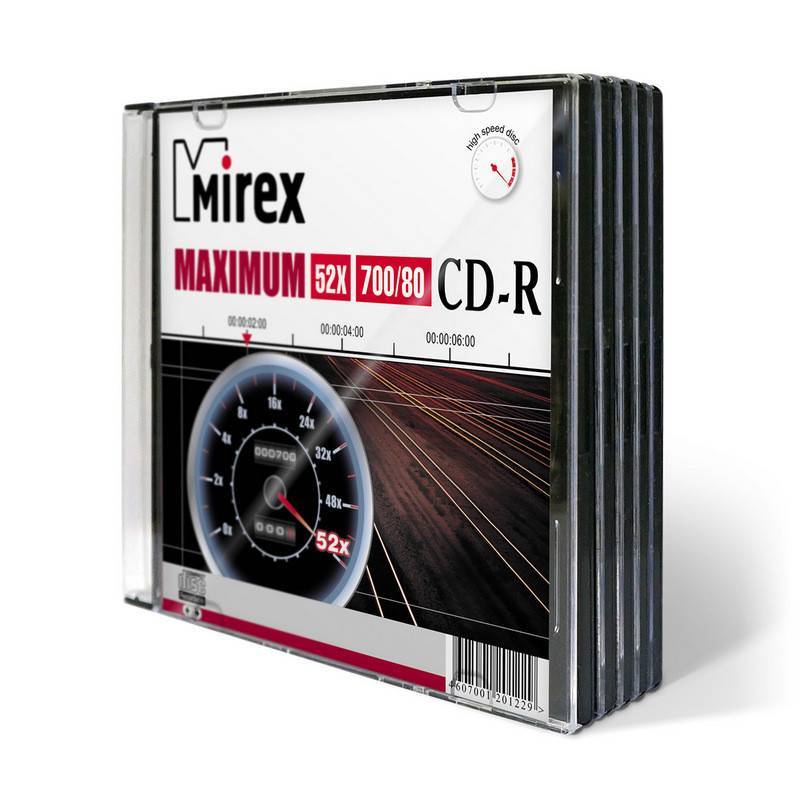 Диск CD-R Mirex 0,7 GB 52x (5 штук в уп) UL120052A8F 838855