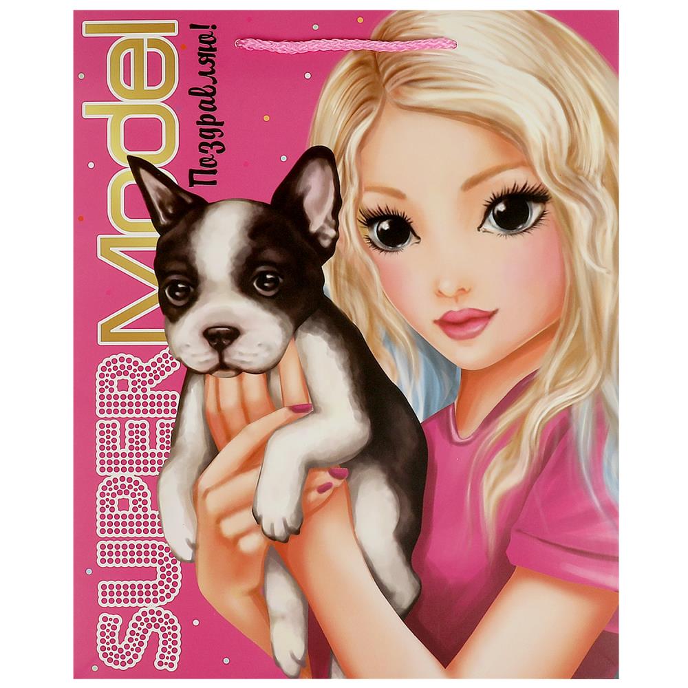 Пакет подарочный матовый L, 26х32х14 см. для девочки Чудо праздник PL-109413-TM2C