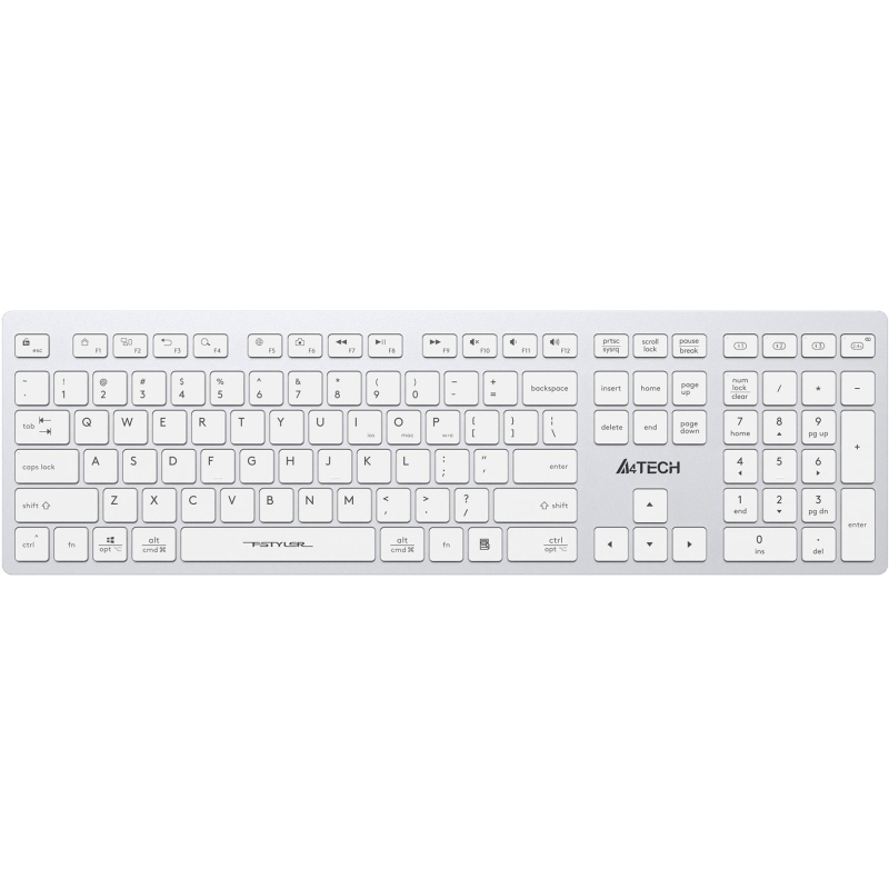 Клавиатура A4Tech Fstyler FBX50C белый USB BT (FBX50C WHITE) 1777590
