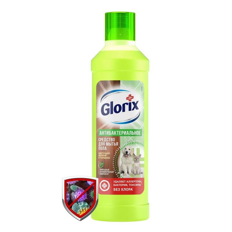 Средство для мытья пола с дезинфицирующим эффектом Glorix Цветущая яблоня и ландыш 1 л 729620