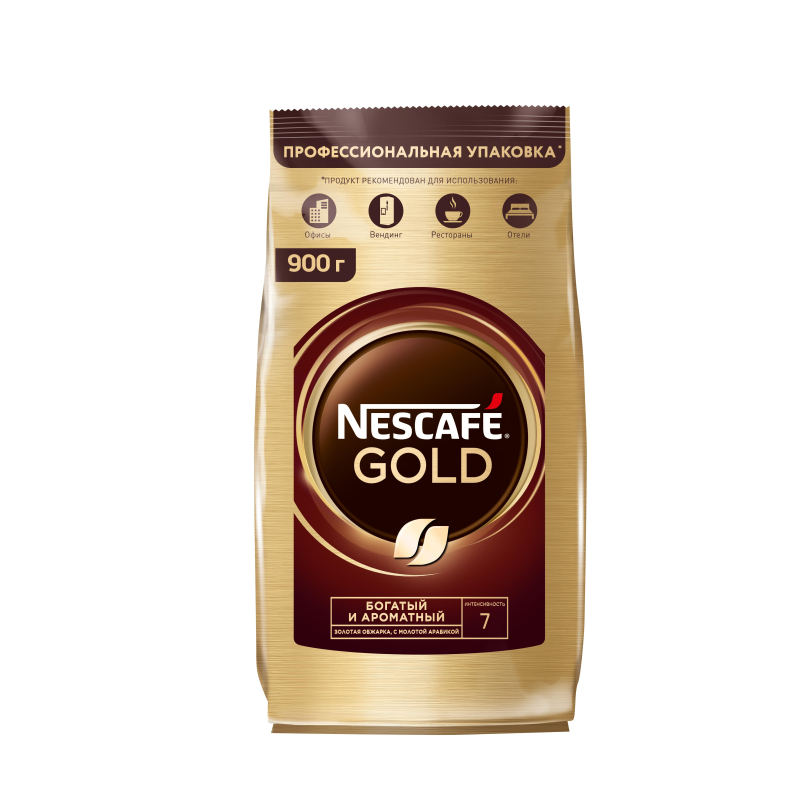 Кофе Nescafe Gold раств.субл.900г пакет 515916