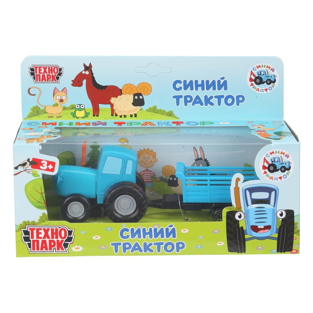 Машина Синий Трактор с телегой, 7,5 см, синий Технопарк BLUTRA-7CART-BU-WOD