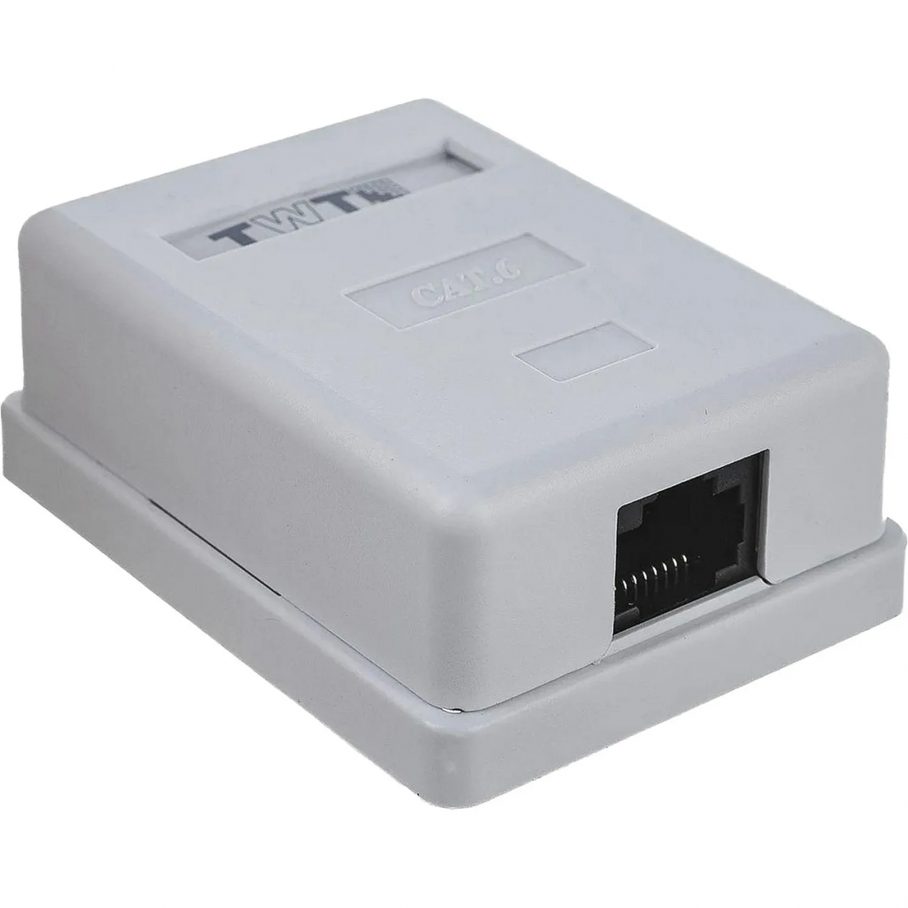 Розетка настенная TWT TWT-SM1-45/6-WH, 1 порт RJ-45 кат.6, UTP, белая 2167614