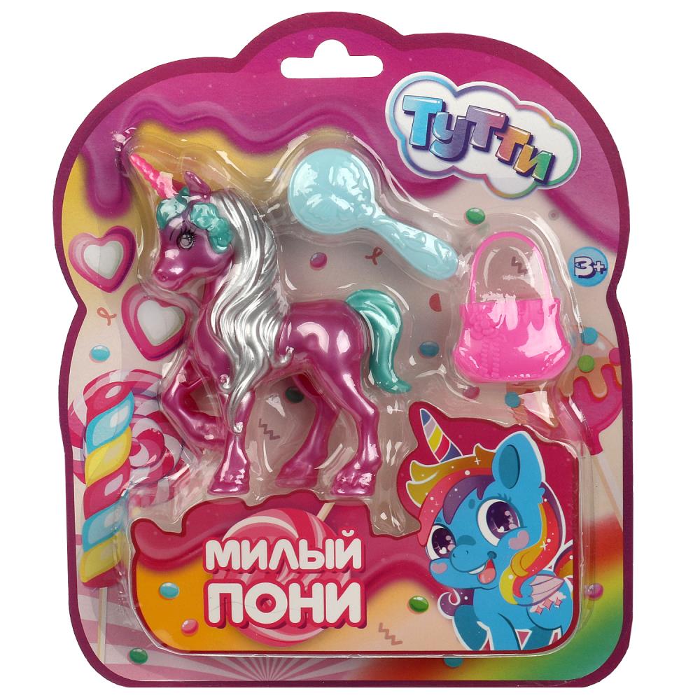 Единорог 10 см. пластиковый, аксессуары 2 шт. Тутти Y2303Z0060-3-RU