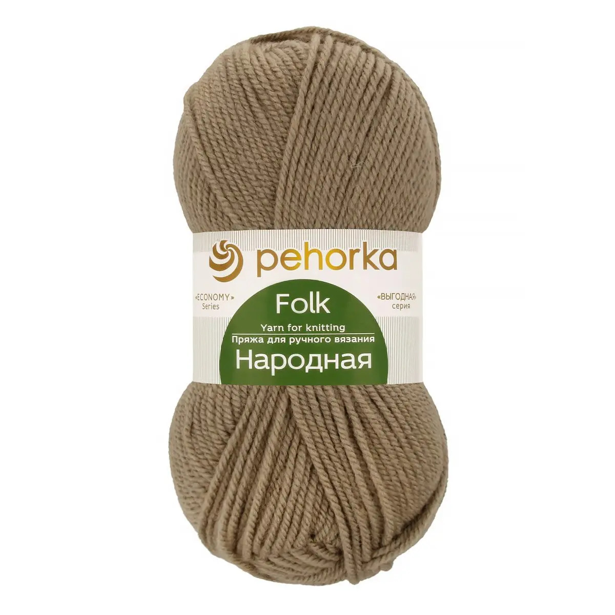 Пряжа ПЕХОРКА Народная 220м/100г цвет 43-Суровый лен 2124180430