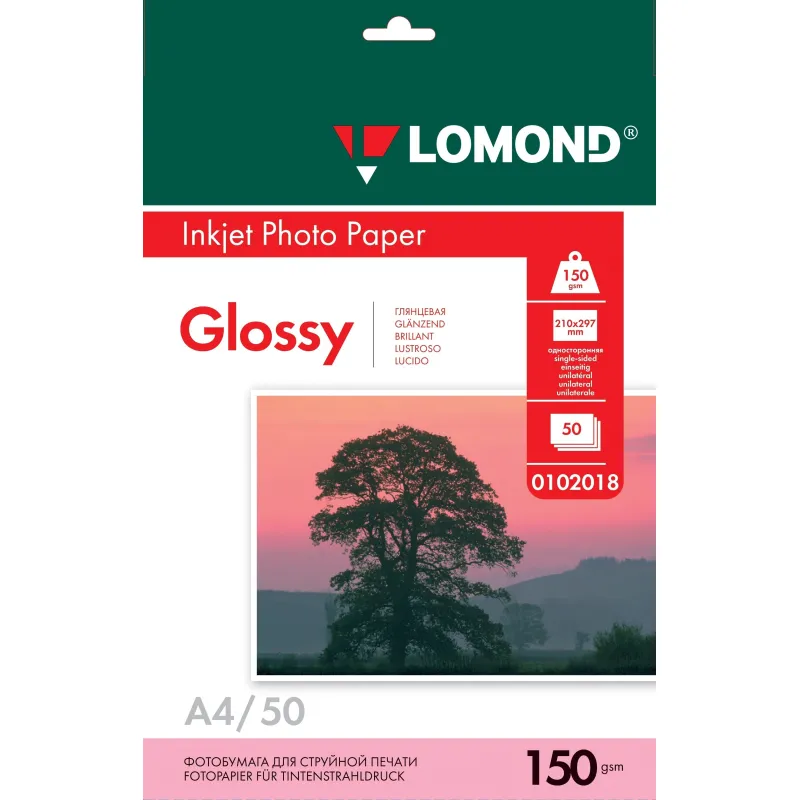 Фотобумага LOMOND односторонняя глянцевая 150 A4 50л 0102018 1209939
