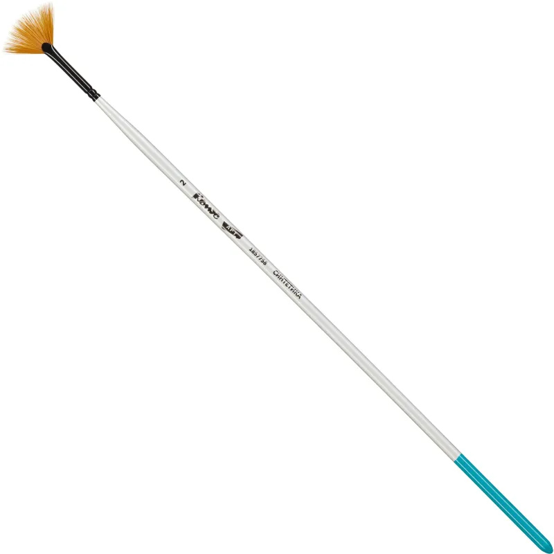 Кисть художественная Комус Арт синтетика мягкая, веерная, №2, длинная ручка 1857758