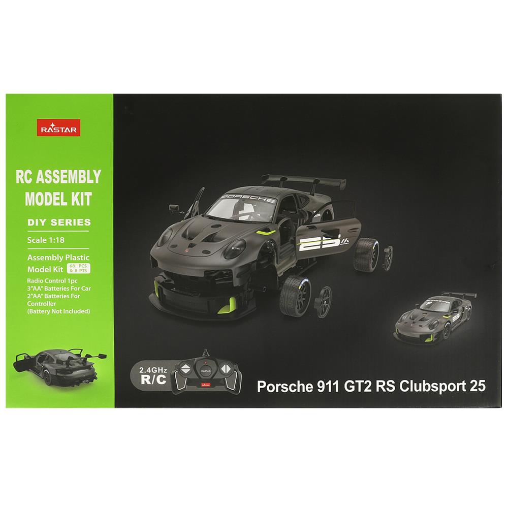 Машина р/у 1:18 Порше 911 gt2 rs Клабспорт 25, конструктор 74 дет. Rastar 99600-RASTAR