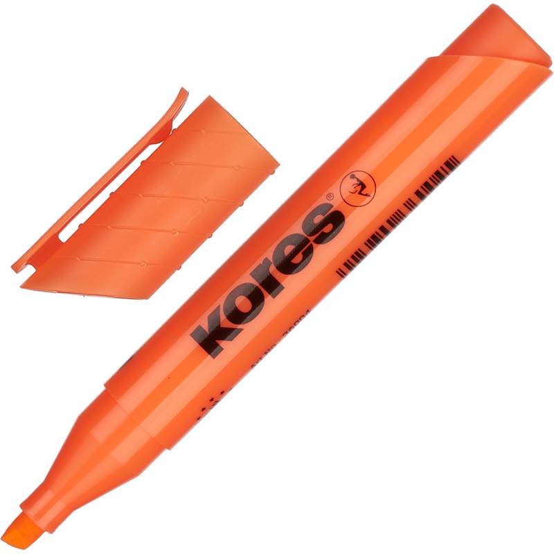 Текстовыделитель Kores оранжевый (толщина линии 1-4 мм) 479025