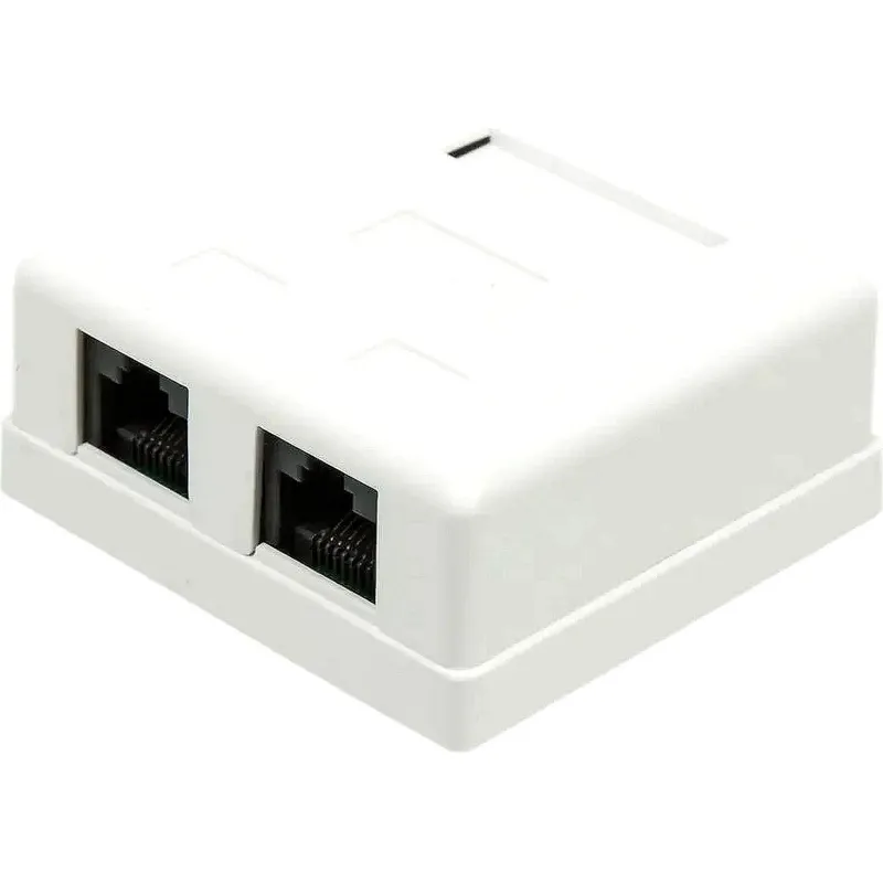 Розетка настенная TWT TWT-SM2-4545-WH 2 порта RJ-45 кат. 5е, UTP, белая 2125709