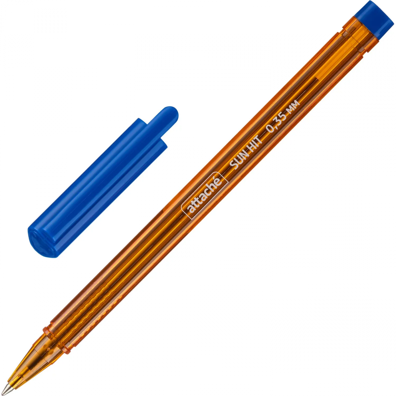 Ручка шарик. неавтомат. Attache Sun Hit,3гран,масл,син,0,35,оранж,Россия 1886918