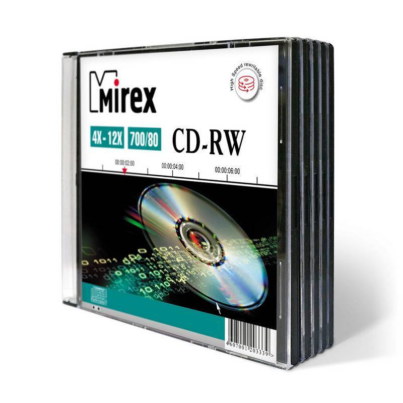 Диск CD-RW Mirex 0,7 GB 12x (5 штук в уп) UL121002A8F 838854