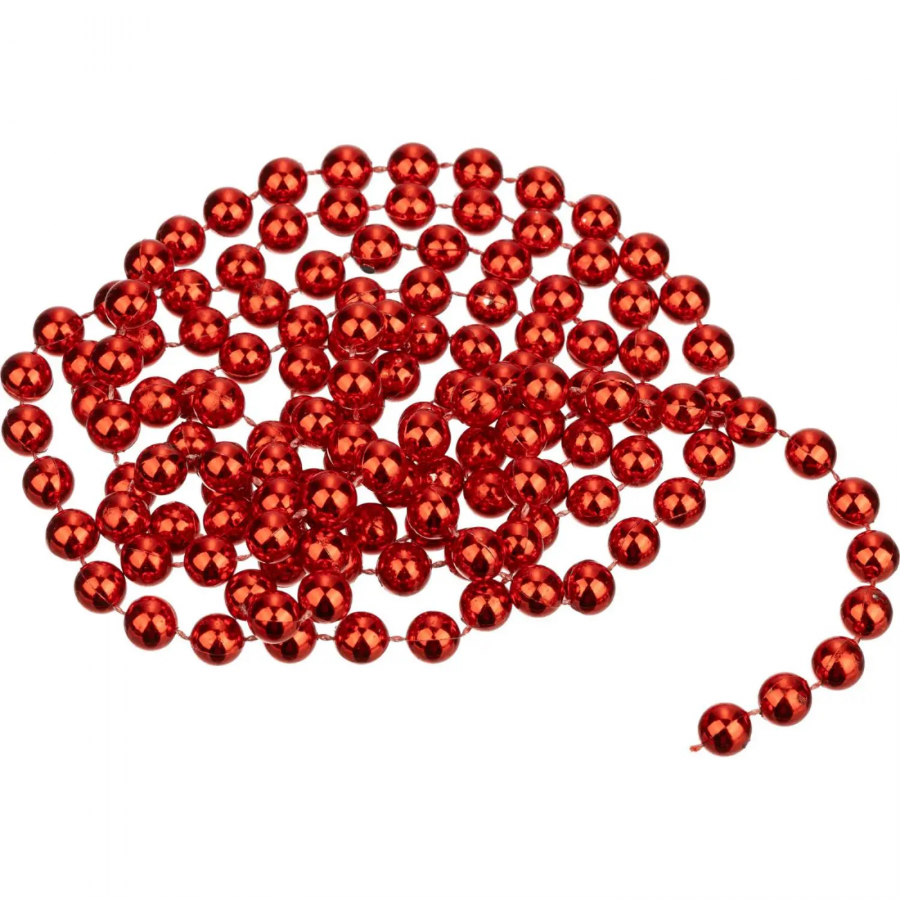 Бусы новогодние на елку Яркий праздник, d 1 см, длина 1,8 м, красн НУ-0052 Miland 2118658