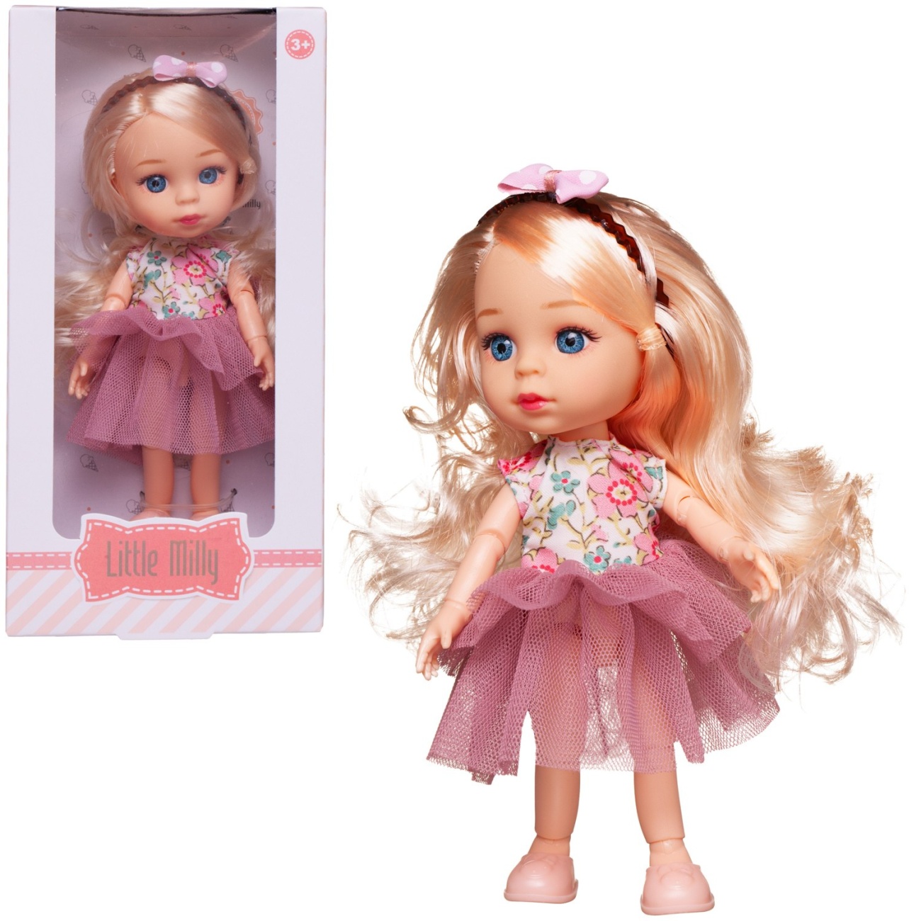 Кукла Junfa 16см Малышка-милашка в платье WJ-30338