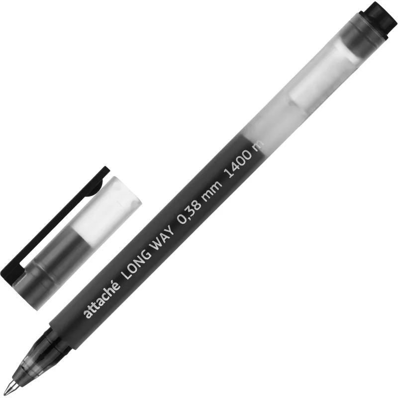 Ручка гелевая Attache Long Way, д.ш. 0,5 мм, лин. 0,38 мм,  черная 2005571