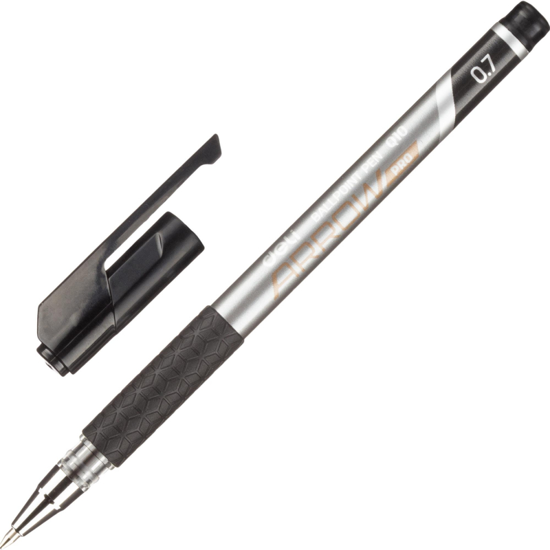 Ручка шарик. Arrow, D шарика 0,7 мм, резиновая манжета,черная Deli 1407865