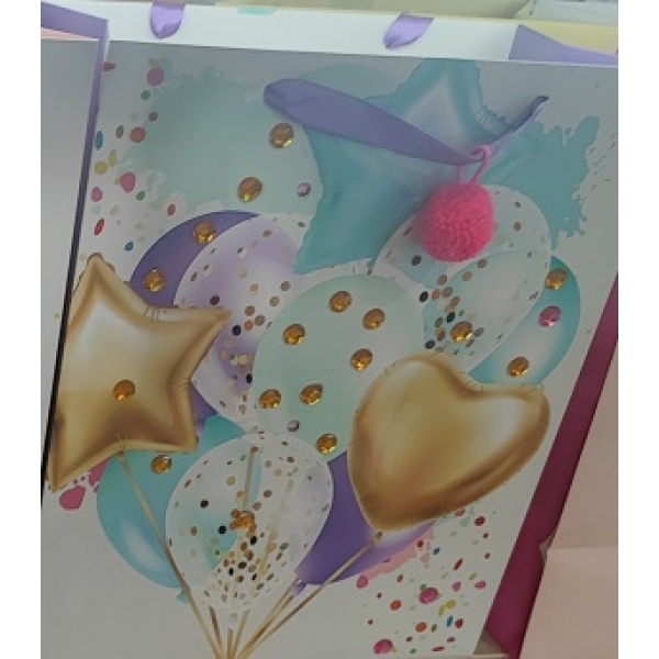 Пакет подарочный "воздушные шары" размер Xl Чудо праздник PGXL-14-B2