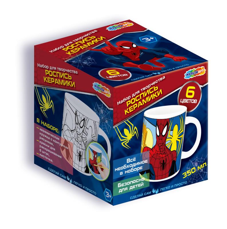 Набор для творчества Супергерой кружка для росписи (краски, кисточка) MultiArt MUG-PAUK1 (24)