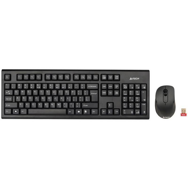 Набор клавиатура+мышь A4 7100N клав:черный мышь:черный USB беспроводная A4Tech 760533