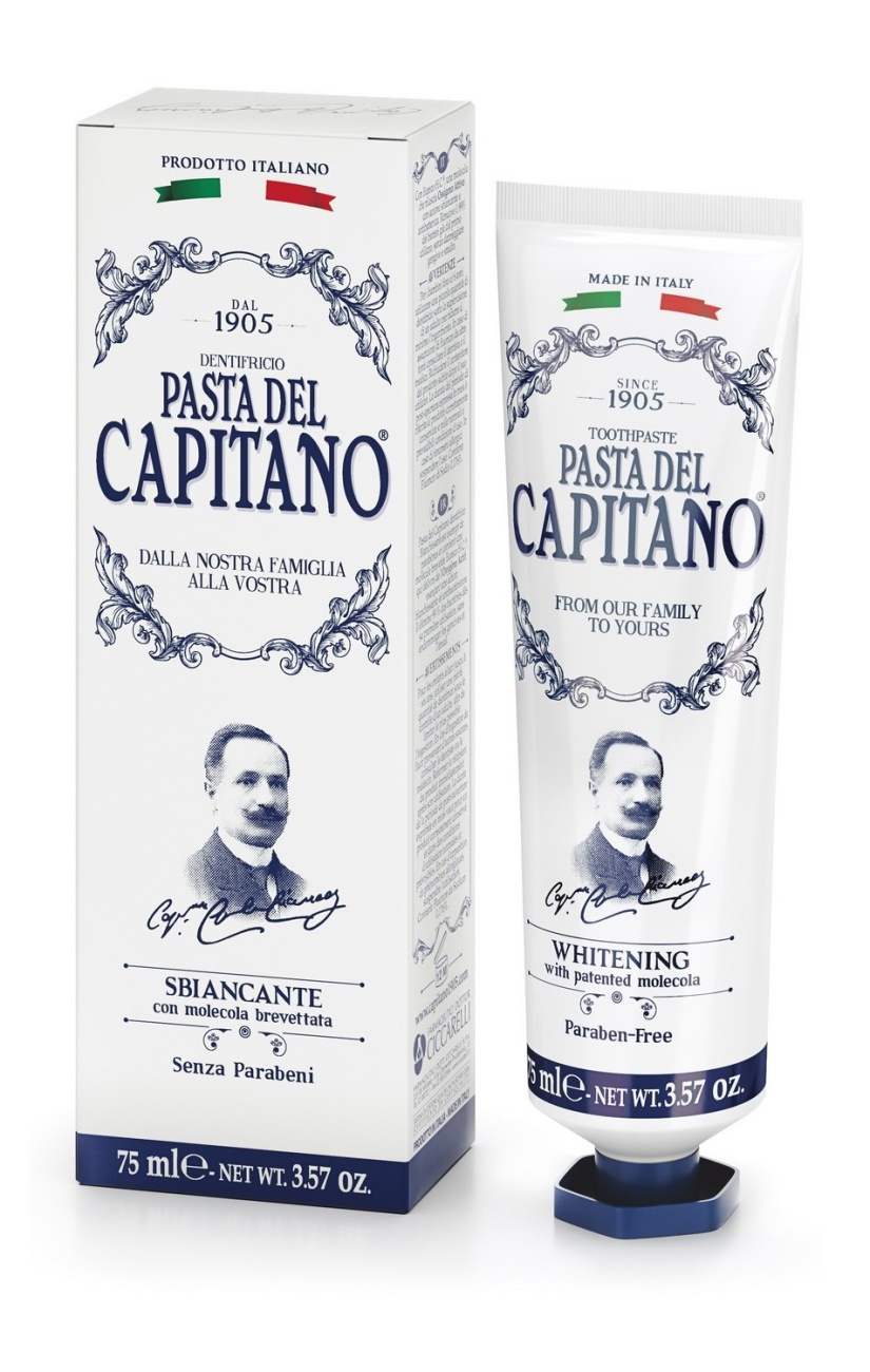 Зубная паста Pasta del Capitano 1905 Whitening with patented Molecula 1905, 75 мл 8002140137204