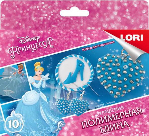 Набор полимерной глины для создания украшений принцессы Disney "Золушка" LORI Пгд-004