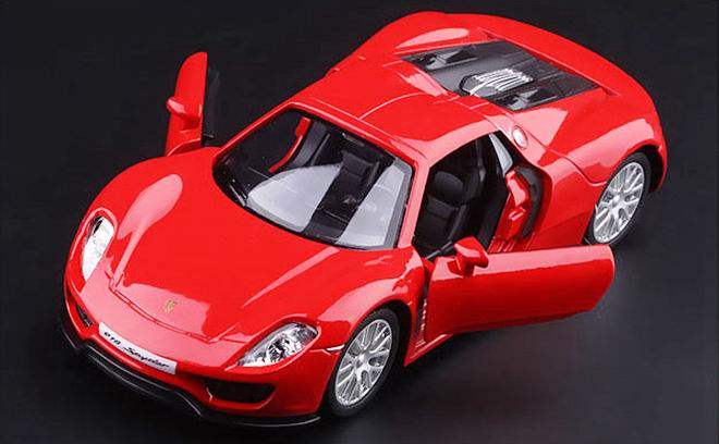Машинка металл Uni-Fortune RMZ City 1:32 Porsche 918 Spyder, цветкрасный в асс. 554030-RED