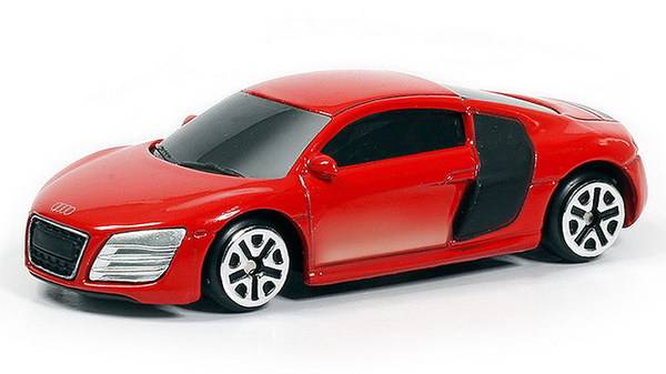 Машина металлическая RMZ City 1:64 Audi R8 V10, без механизмов (красный) Uni-Fortune 344996S-RD
