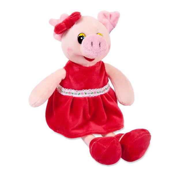Свинка в красном платье, 16 см арт 19470