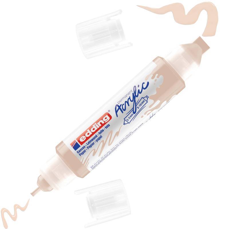 Маркер акриловый двусторонний 3D Edding 5400/255. Телесный/Warm beige 1327889