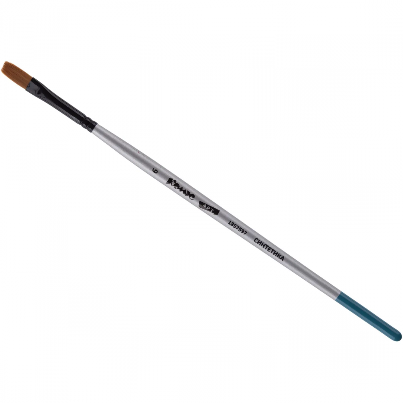 Кисть худож. Комус Арт синтетика мягкая, плоск. №6, короткая ручка 1857597