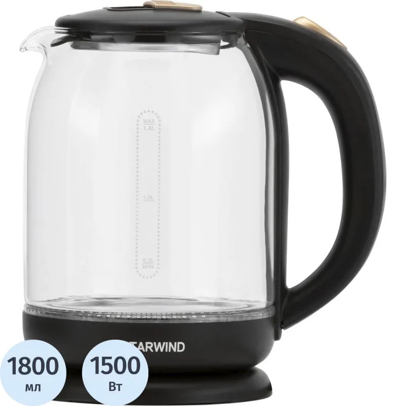 Чайник Starwind SKG1052 1.8л. 1500Вт коричневый (стекло) 1234500 1382958