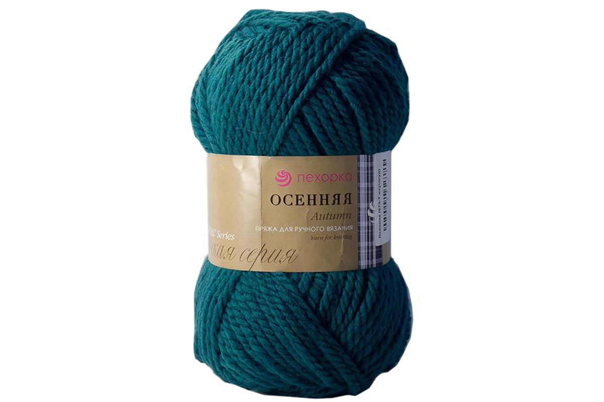 Пряжа ПЕХОРКА Осенняя 150м/200г цвет 573-Т.изумруд 2125245730