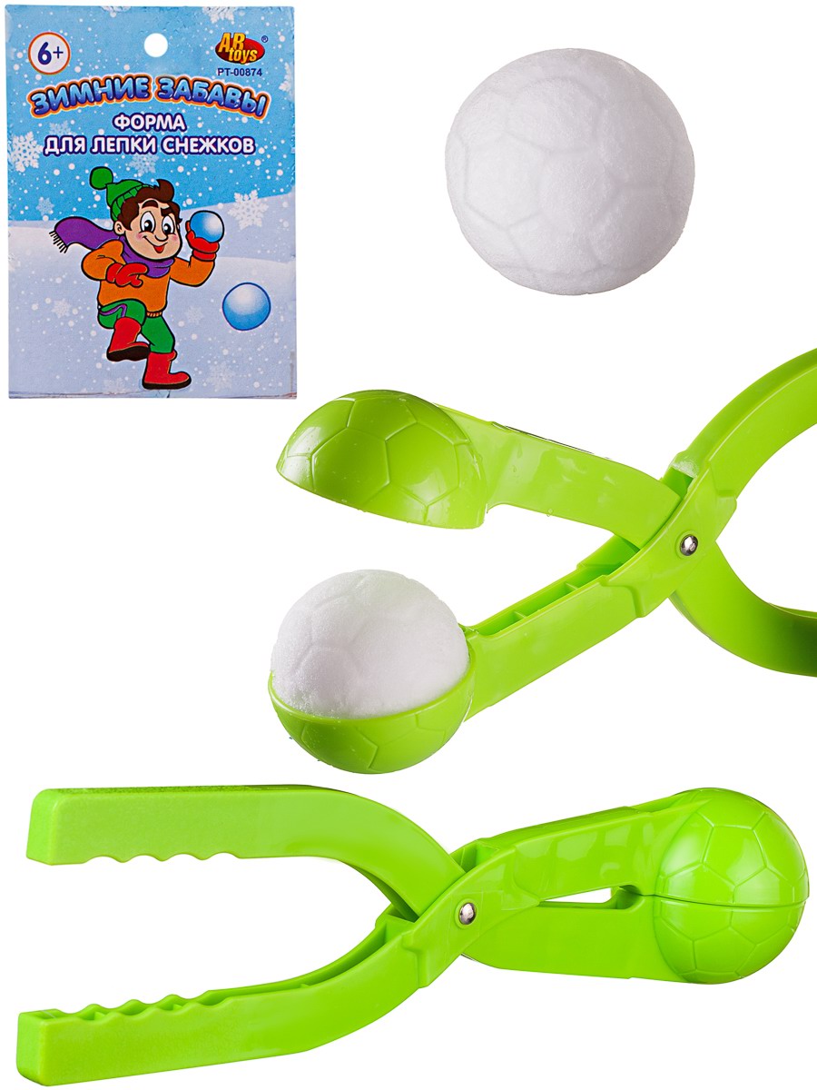 ABtoys Снежколеп Футбольный мяч (d снежка 7 см) 35см зеленый PT-00874/зеленый