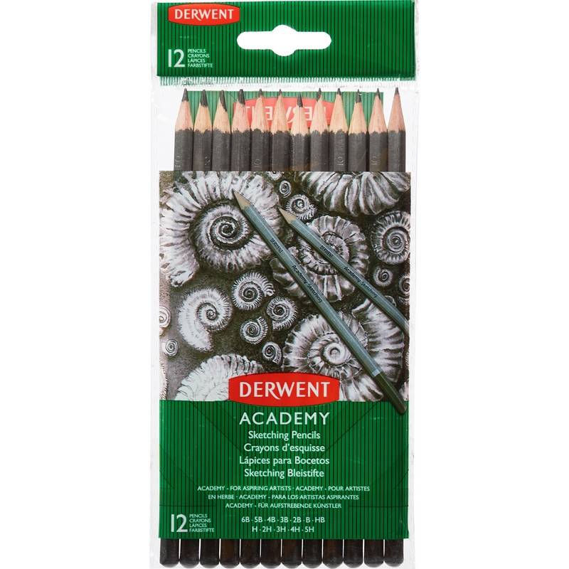 Набор карандашей чернографитных Derwent Academy Sketching Hang Pack 12 шт 5H-6B 2300412 1023430