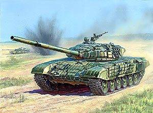 Танк с активной броней Т-72Б, сборная модель Звезда 3551П