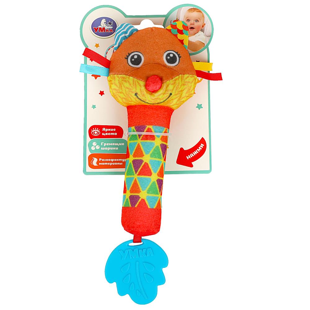 Игрушка погремушка Текстильная - с пищалкой для малышей Умка UM-LS-23