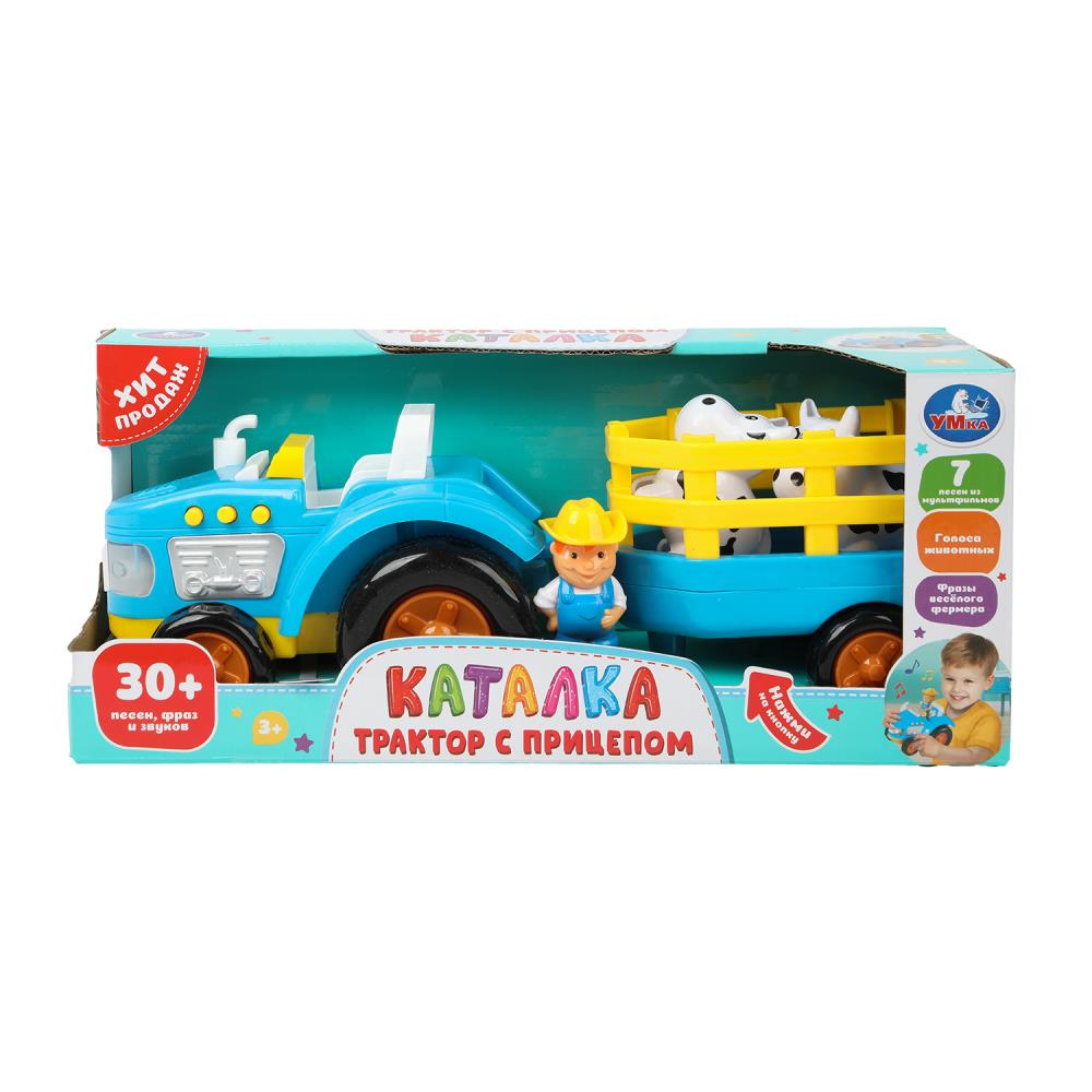 Каталка-Трактор с прицепом, 30+ песен, стихов и звуков УМка B2329541-R1