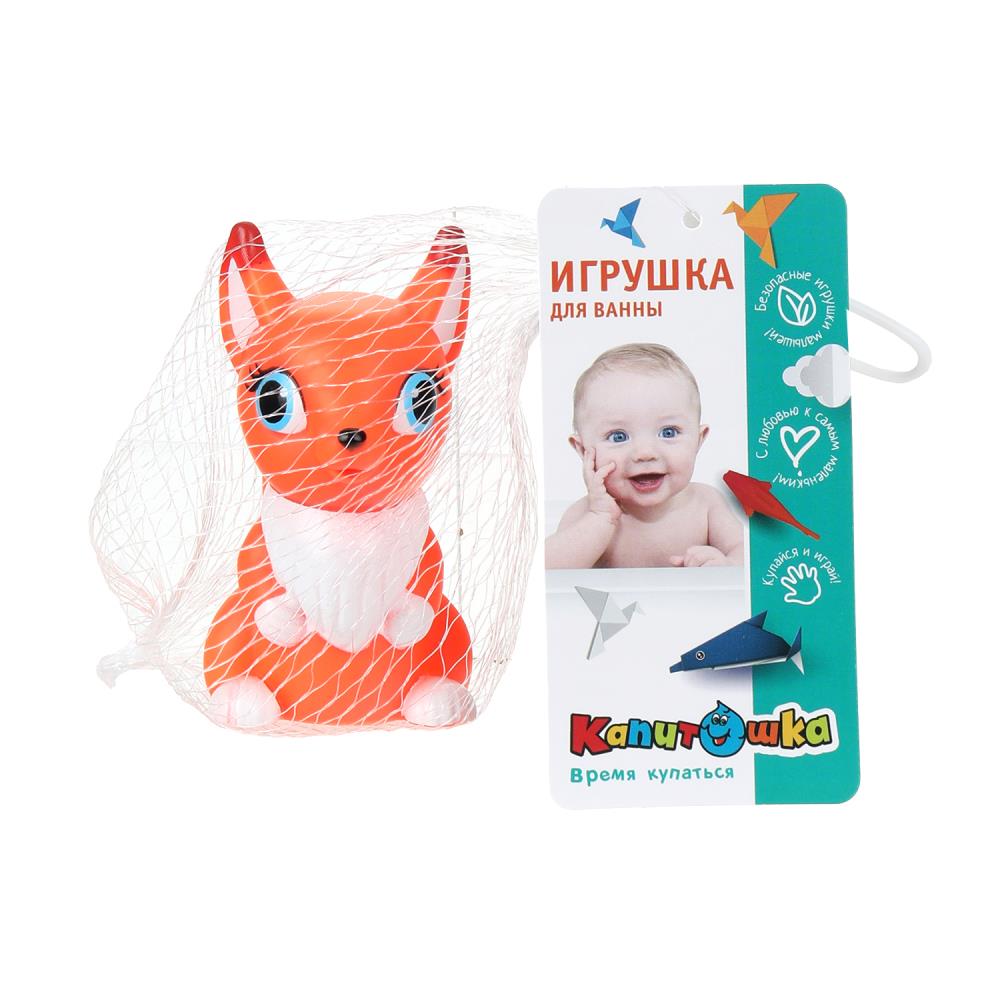 Игрушка пластизоль для ванны белочка, в сетке Играем Вместе YF-BEL-01