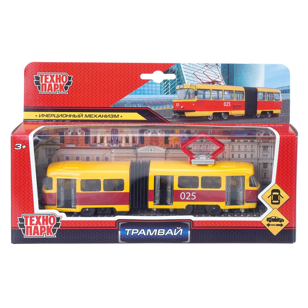 Модель металлическая Трамвай с гармошкой, 19 см. Технопарк SB-18-01WB(NO IC) (48)