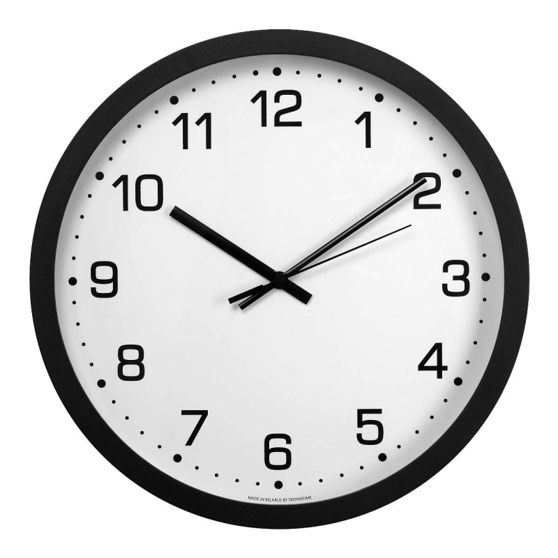 Часы настенные Troyka, диаметр 30см, кольцо пластик - черный 77760754 1614321